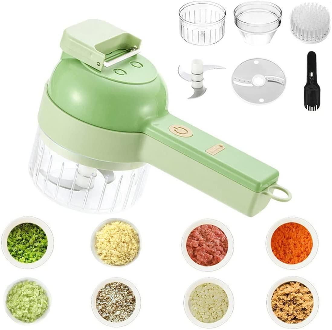 ✨ 4-in-1 Portable Electric Vegetable Cutter – Slice, Dice, Shred & Chop Effortlessly ✨