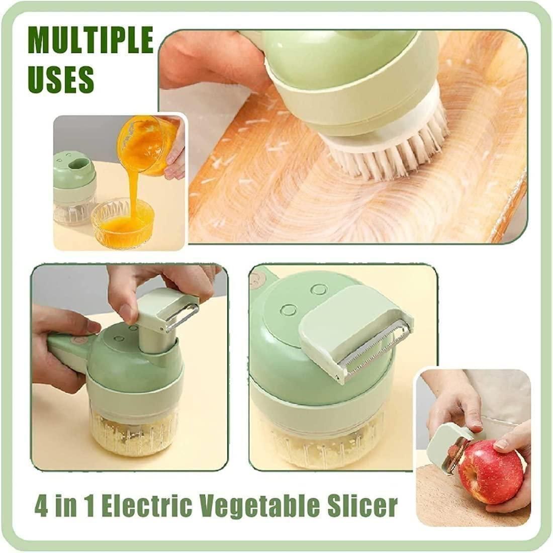 ✨ 4-in-1 Portable Electric Vegetable Cutter – Slice, Dice, Shred & Chop Effortlessly ✨