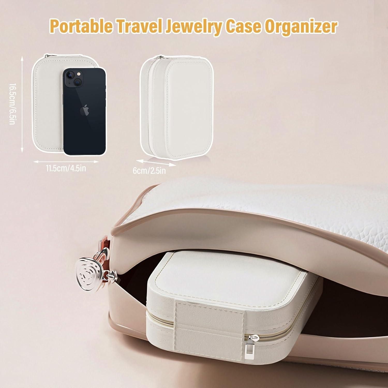Elegant White Jewelry Box with LED Mirror – Organize, Protect & Shine