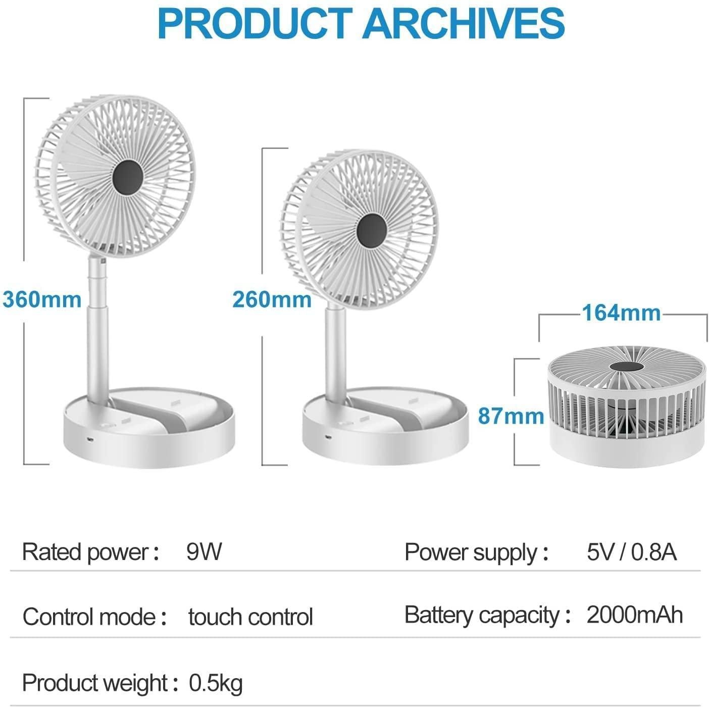Powerful Rechargeable High-Speed Table Desk Fan – Silent, Portable & Long Battery Life