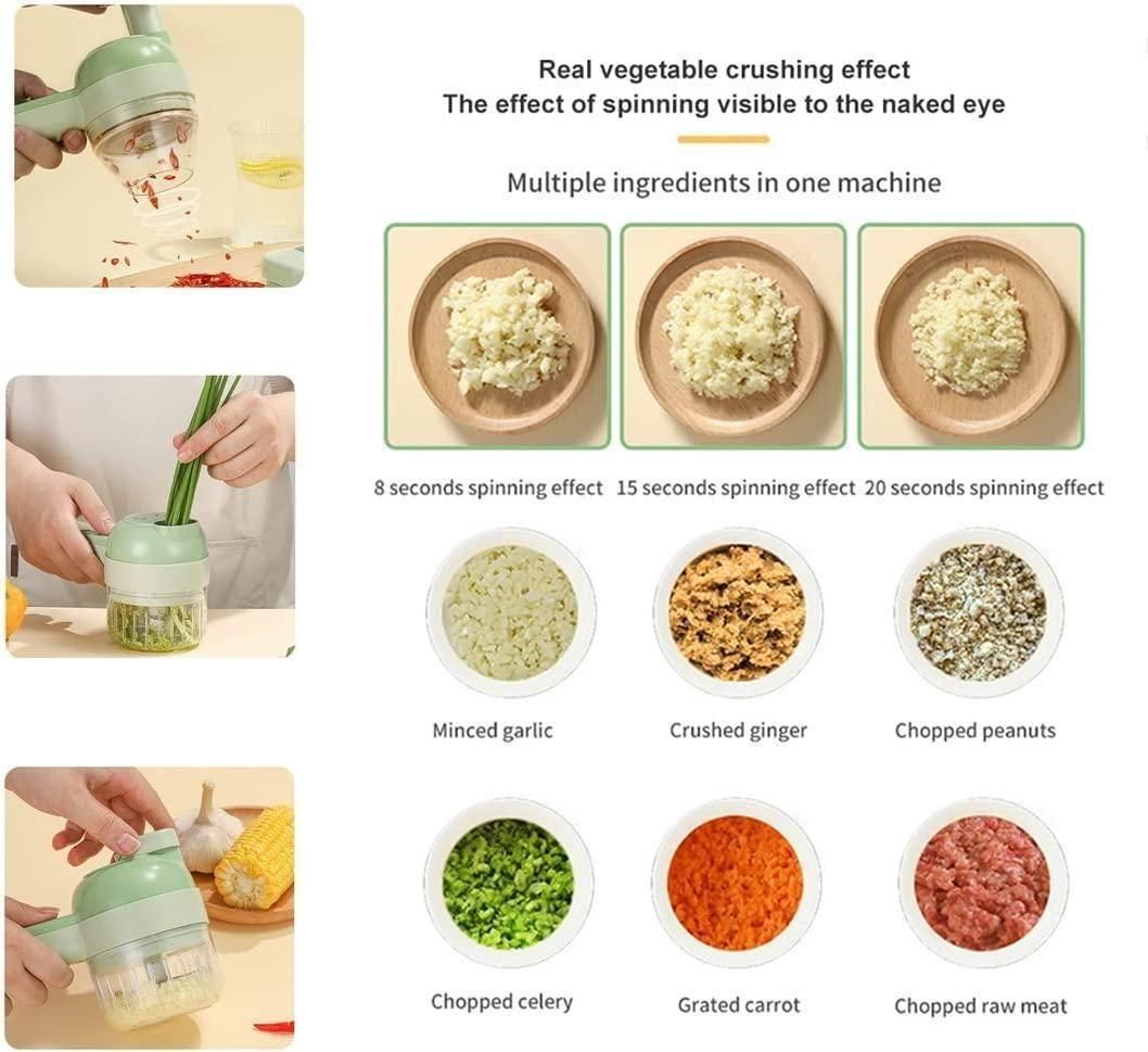 ✨ 4-in-1 Portable Electric Vegetable Cutter – Slice, Dice, Shred & Chop Effortlessly ✨