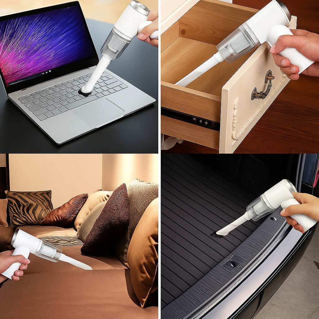 2 in 1 Vacuum Cleaner-Handheld Vacuum Car Cleaner Air Duster Wireless Rechargeable Home