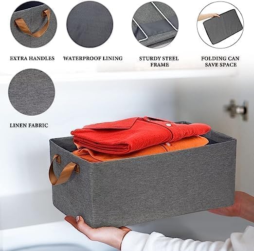 Foldable Clothes Storage Box with Steel Frame