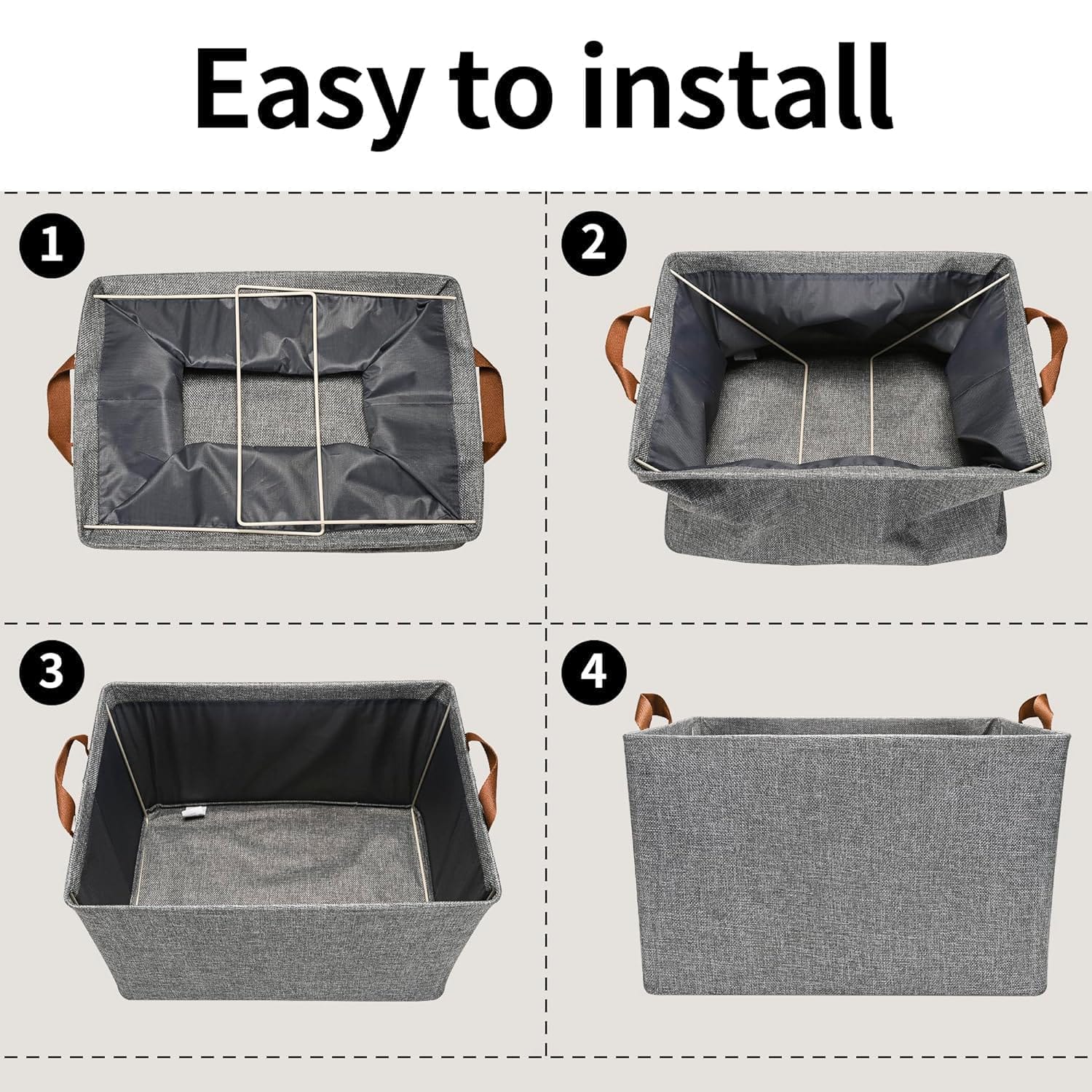Foldable Clothes Storage Box with Steel Frame