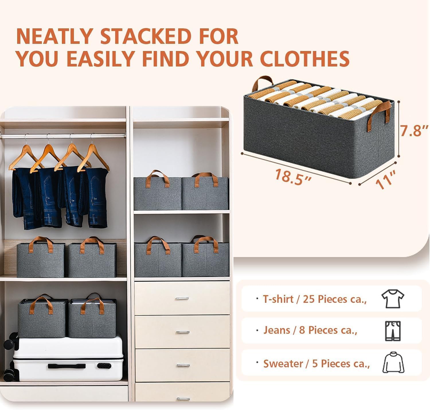 Foldable Clothes Storage Box with Steel Frame