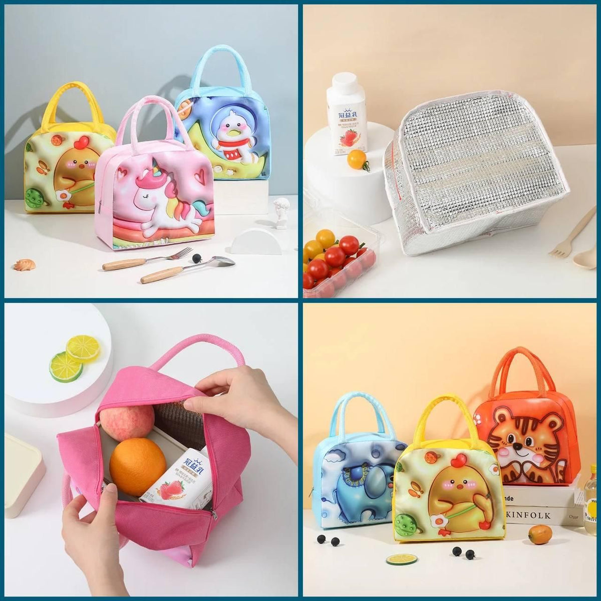 3D Cartoon Lunch Bag For Kids – Insulated, Lightweight & Cute Design