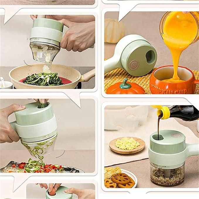 ✨ 4-in-1 Portable Electric Vegetable Cutter – Slice, Dice, Shred & Chop Effortlessly ✨