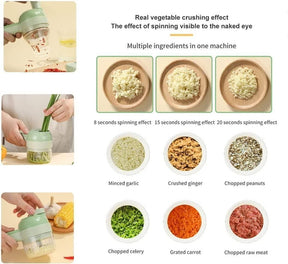 ✨ 4-in-1 Portable Electric Vegetable Cutter – Slice, Dice, Shred & Chop Effortlessly ✨