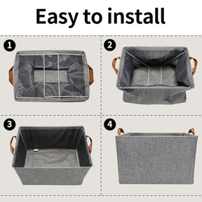 Foldable Clothes Storage Box with Steel Frame