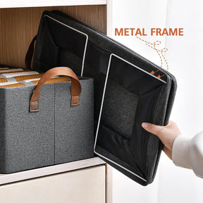 Foldable Clothes Storage Box with Steel Frame